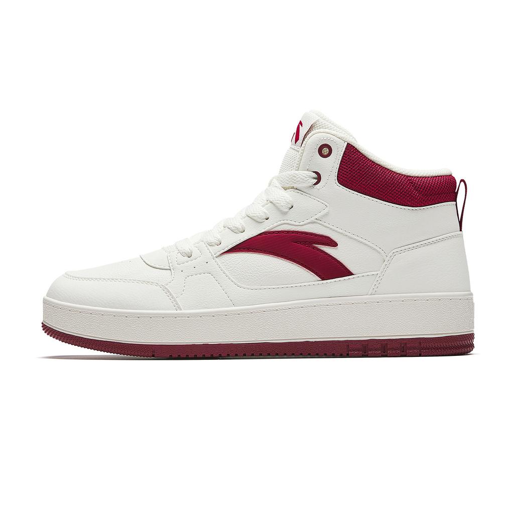 Anta Year One Casual Trend Sports Versatile Wear Resistant Lightweight High-Top Skate Shoes Men Sneakers White Red 912548083-1