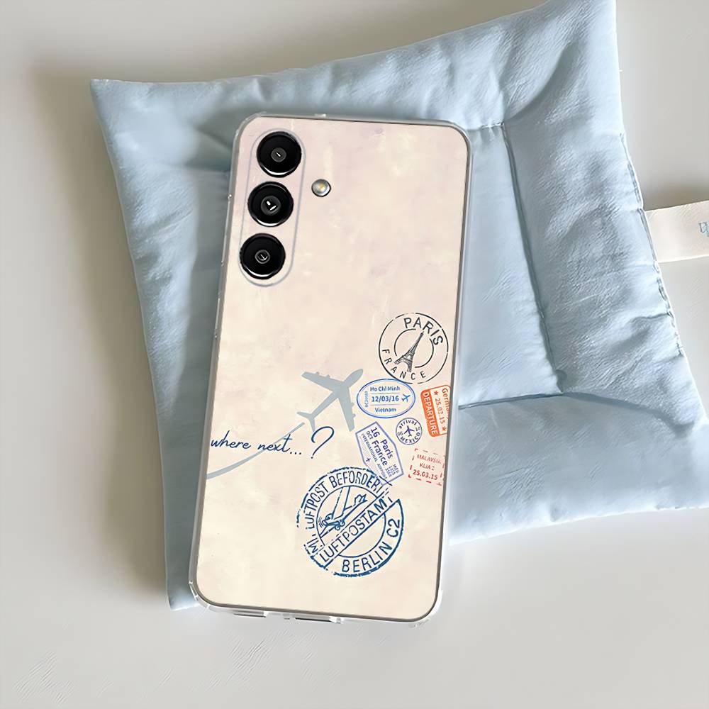 Карта мира Планы путешествий Прозрачный чехол для телефона подходит для Samsung S30, S25, S24, S23, S21, S22, S20, S10, 5G, FE, lite, Plus, Ultra Прозрачный