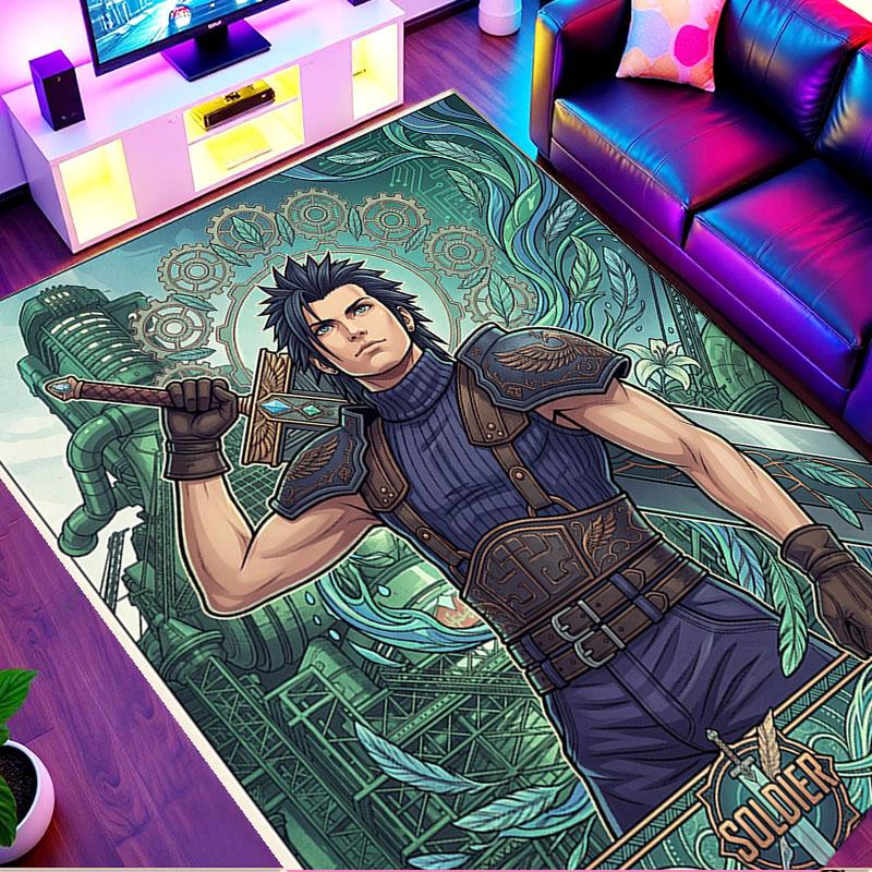 Final Fantasy Print Rug, Washable Floor Carpet, For Entryway Dorm Laundry Room Office Study, Home Decor Birthday Christmas Gift