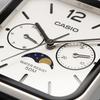 Casio Мужские Аналоговые Часы с Фазами Луны Черный Кожаный Ремешок Mtp M305l 7av