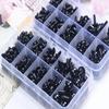 142pcs 6-12mm Black Plastic Craft Safety Eyes for Stuffed Animal Doll DIY Toy