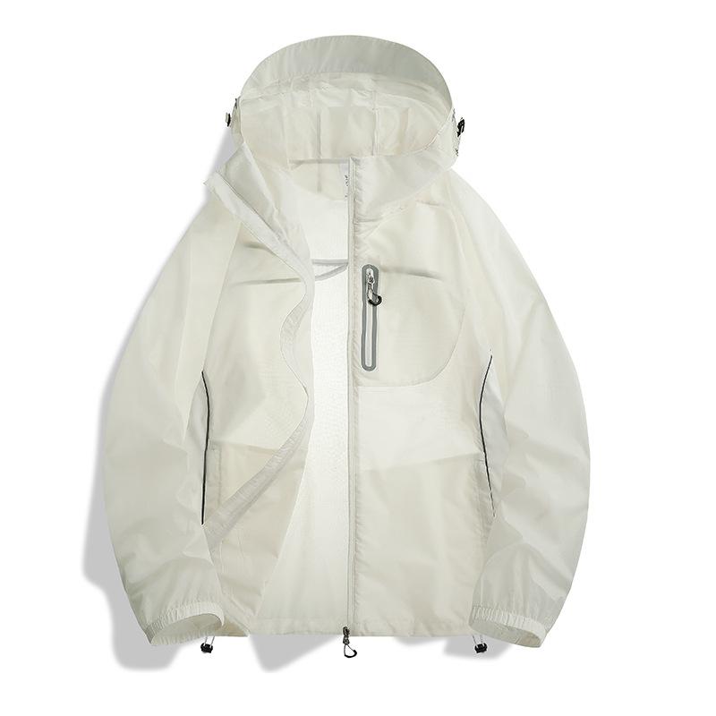 Men's and women's sunscreen clothing print outdoor hooded light skin clothing summer ice silk UV protection fishing clothing