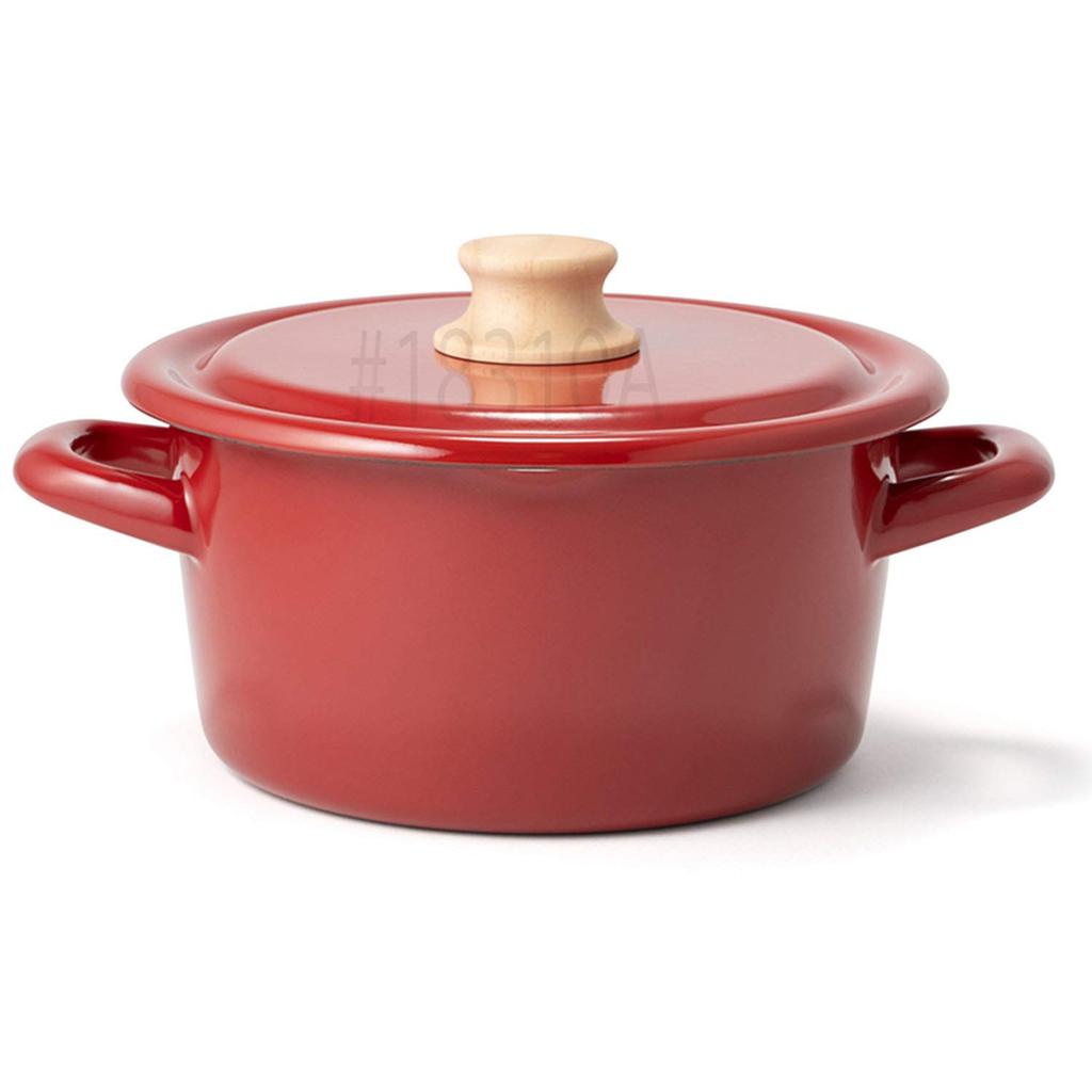 Fuji Enamel Pot Casserole IH Compatible Cotton Series Wine Red 18cm Two-handed CTN-18W.WR