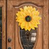 Sunflower Wreath Front Door Decor Cloth Fabric Wall Hanging Decoration Sunflower Thanksgiving Day 2024 Household Craft Ornaments