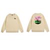 Unisex Oversized Crewneck Fleece-Lined Cotton Sweatshirt With Dice Letter Print Winter Casual Wear