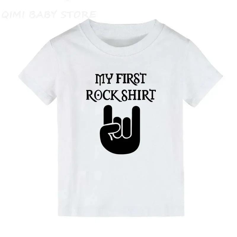 Детская футболка Born To Rock для мальчиков и девочек, унисекс, детская одежда, крутой модный стиль, топы, детские летние футболки с коротким рукавом и графическим принтом