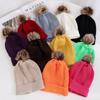 New Candy Colors Winter Hat Women Pompoms Hat Soft Trendy Beanie Hat Basic Daily Leisure Cap
