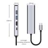 5-в-1 TYPE-C на USB3.0*1+USB2.0*1+PD100W/USB-C Data+HDMI+100M Сетевая карта ПК