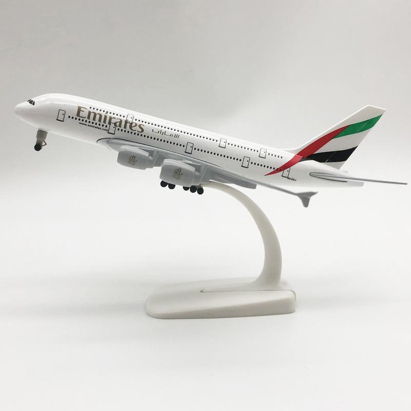 20 см 1:400 Модель самолета Emirates Airbus A380 Металлическая реплика Сплав Материал Авиационная симуляция Дети Мальчик Подарок