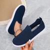 Fashion Plus Size Flat Shoes Summer New Round Toe Deep Mouth Knitted Fabric Lightweight Soft Sole Anti-Slip Wear-Resistant Single Shoes
