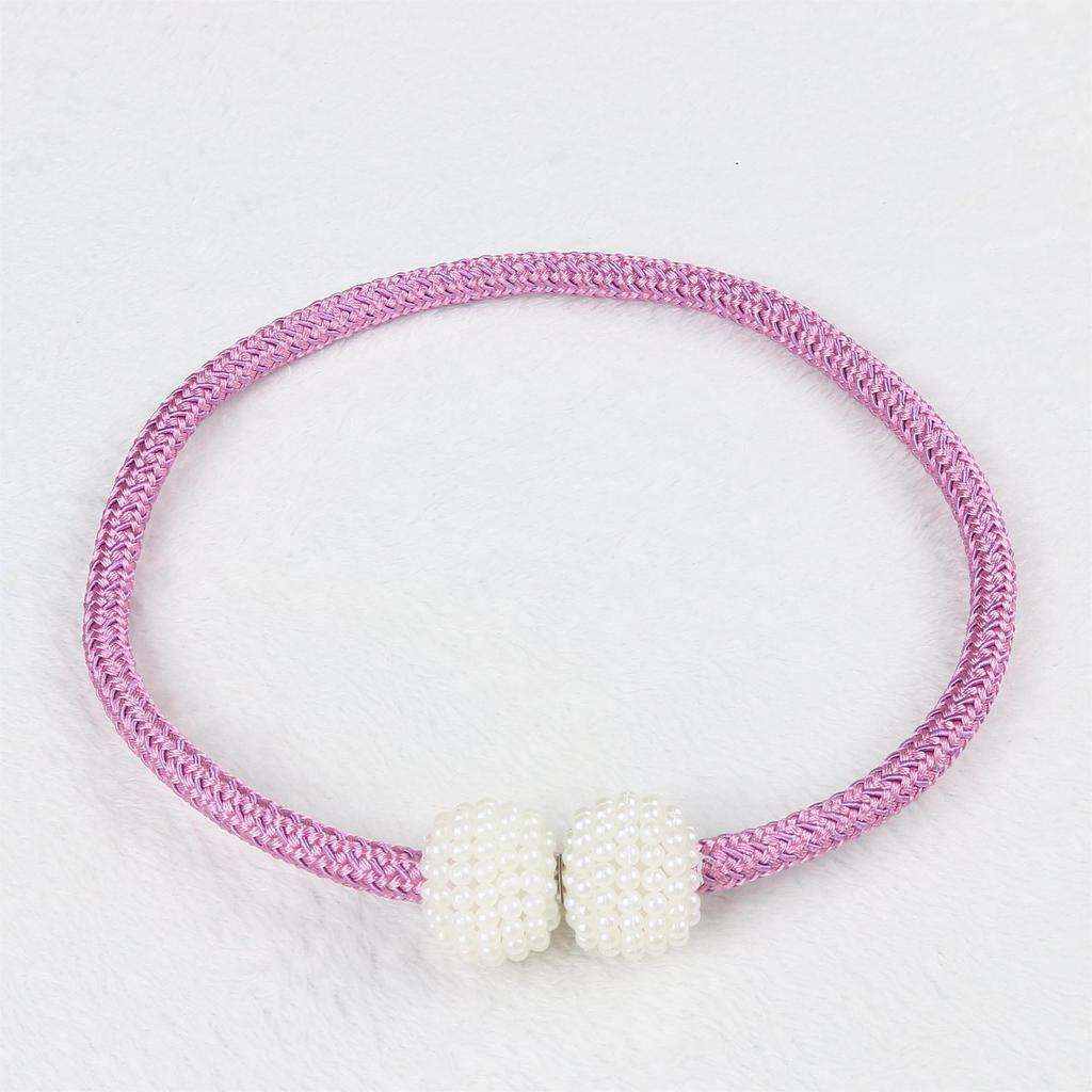 Magnetic Curtain Tiebacks Pearl Ball Home Curtain Buckle European Decoration Weave Clips Rope Straps Holder for Big Drapries