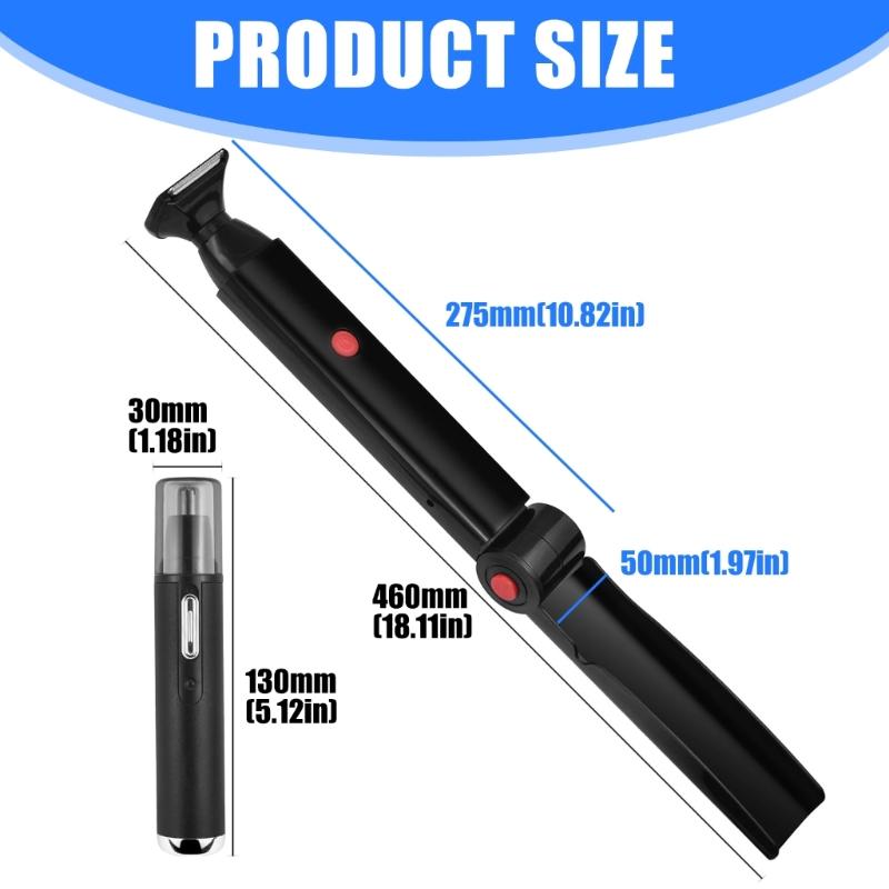 Регулируемый триммер для волос на спине с удлиняемой ручкой 46 см и вращением на 180 градусов для гладкого бритья