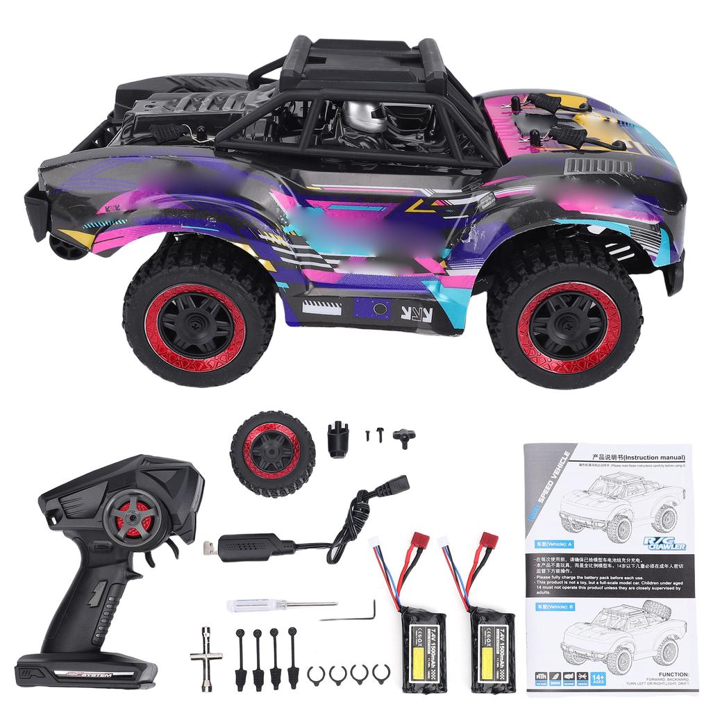 4WD Remote Control Truck, 1:18 Scale 2.4Ghz 30KM H High Speed Remote Control Off Road Car with LED Lights, All Terrain