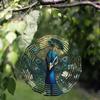 Fantasy Art Peacock Metal Wind Spinner Hanging Decor for Indoor Outdoor Garden Yard No Battery Needed Wind Chime Ornament