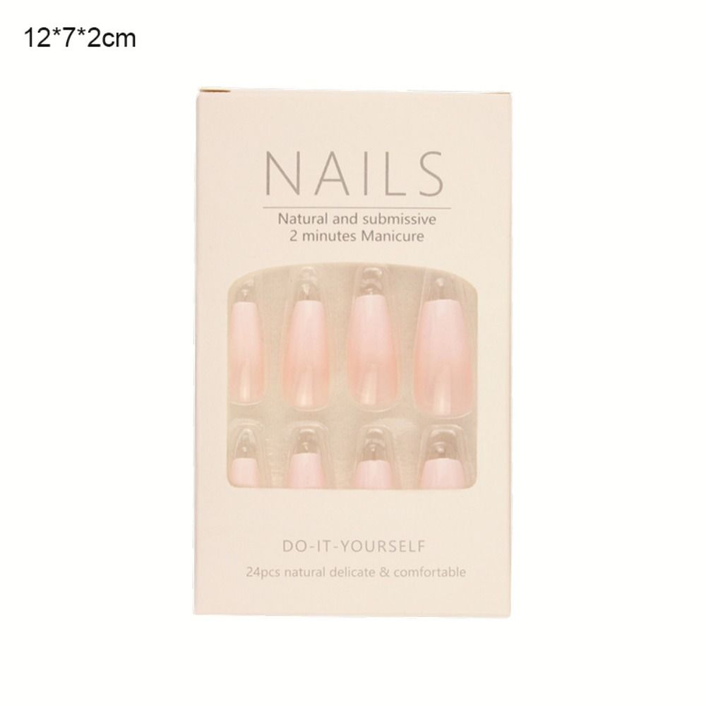 Французские накладные ногти с квадратной головкой, носимые маникюрные кончики, водонепроницаемые накладные ногти для девочек