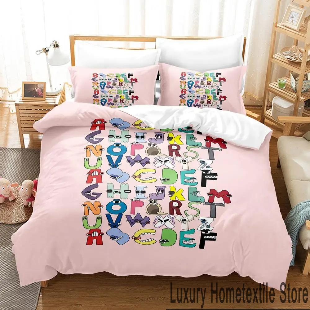 3D Принт Мультяшный Алфавит Лор от А до Я Постельный Комплект Мальчики Девочки Полуторный Двуспальный Кингсайз Пододеяльник Наволочка Кровать Мальчики Взрослый