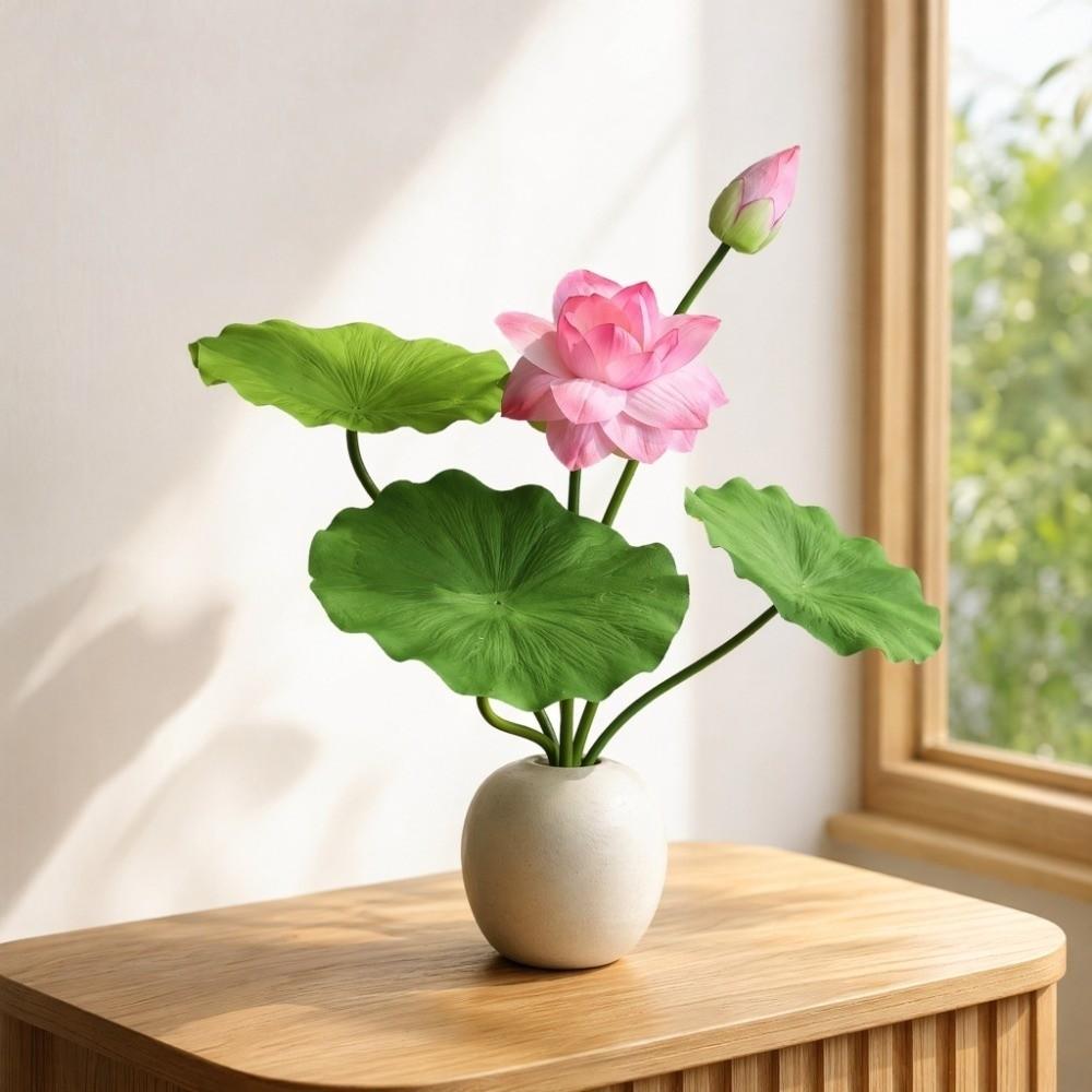 55cm Silk Lotus Flower Zen Spirit Fake Flowers Artificial Flower Branch Outdoor Garden Decor