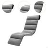 Chaise Lounge Cushion Recliner Chair for Indoor Office Patio Gray