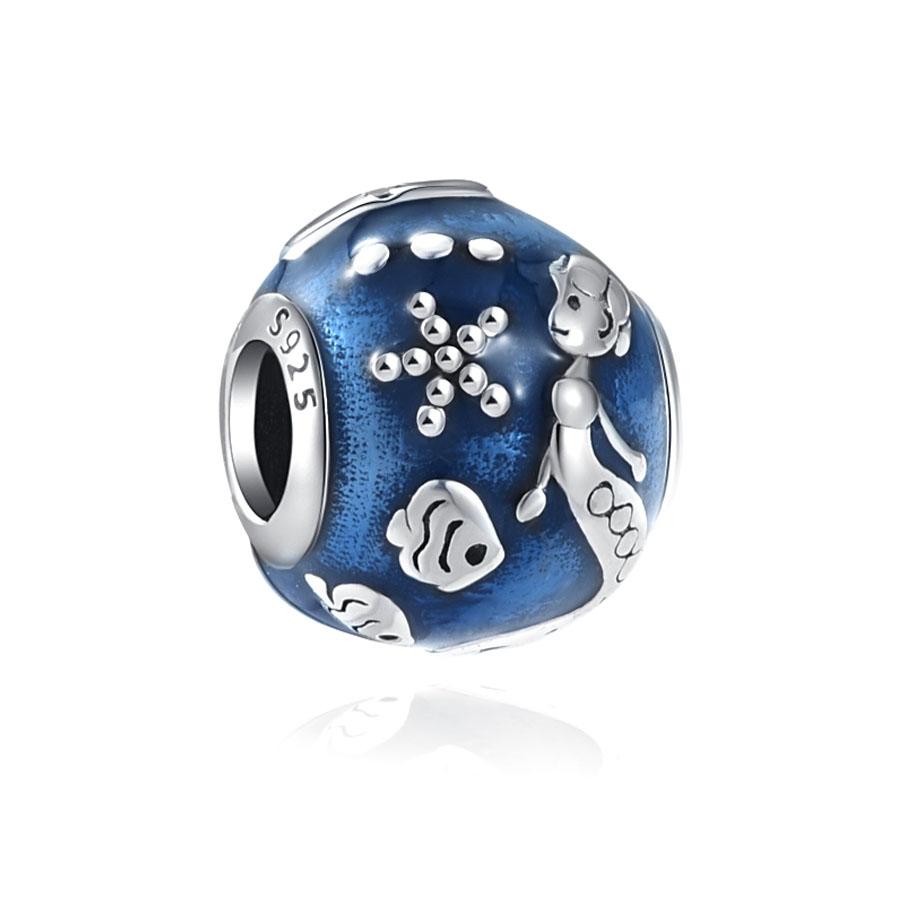 New Summer Ocean Series Blue Turtle Dolphin Pendant Diy Beads Fit Original Diy Charms Silver 925 Bracelet For Girl Women