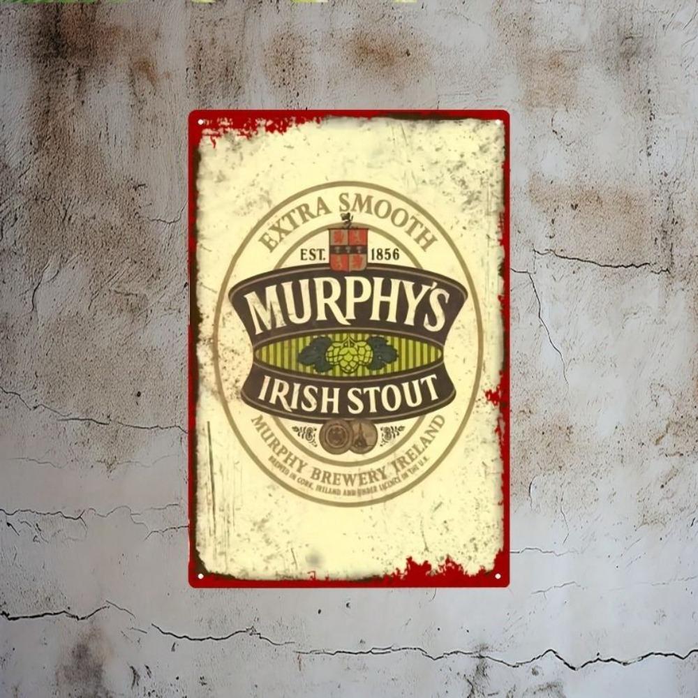 Металлическое Настенное Искусство, Винтажная Жестяная Вывеска Паб-Бар Murphy's Irish Stout Ретро Постер 8x12 Дюймов