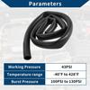 33 Ft 78" 22mm ID 3mm Thickness Silicone Vacuum Hose for Air and Water Black