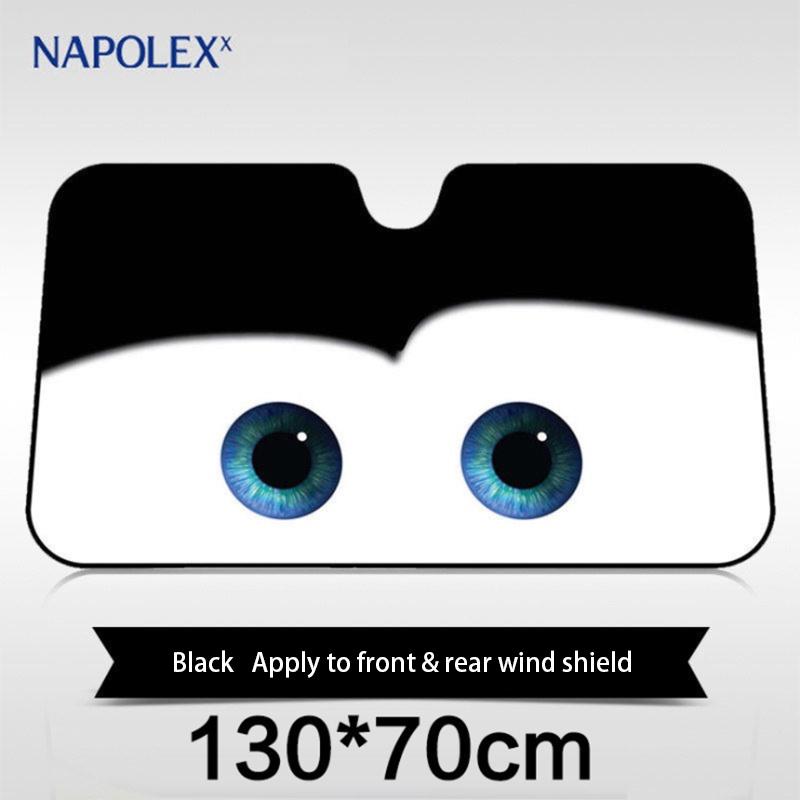 Cartoon Aluminium Foil Car Windshield Sun Shade Big Eyes Cars Front Window Visor