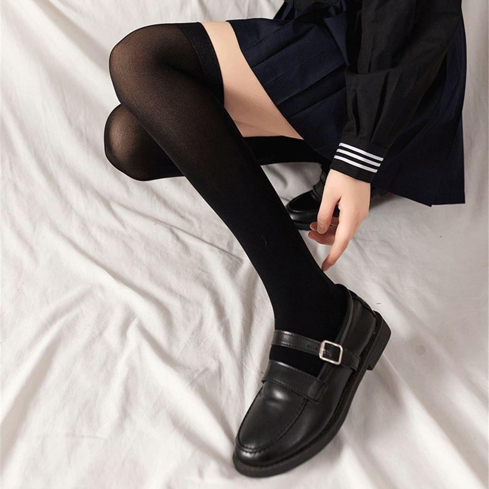 Непрозрачные сексуальные эластичные чулки до бедра выше колена женские длинные носки