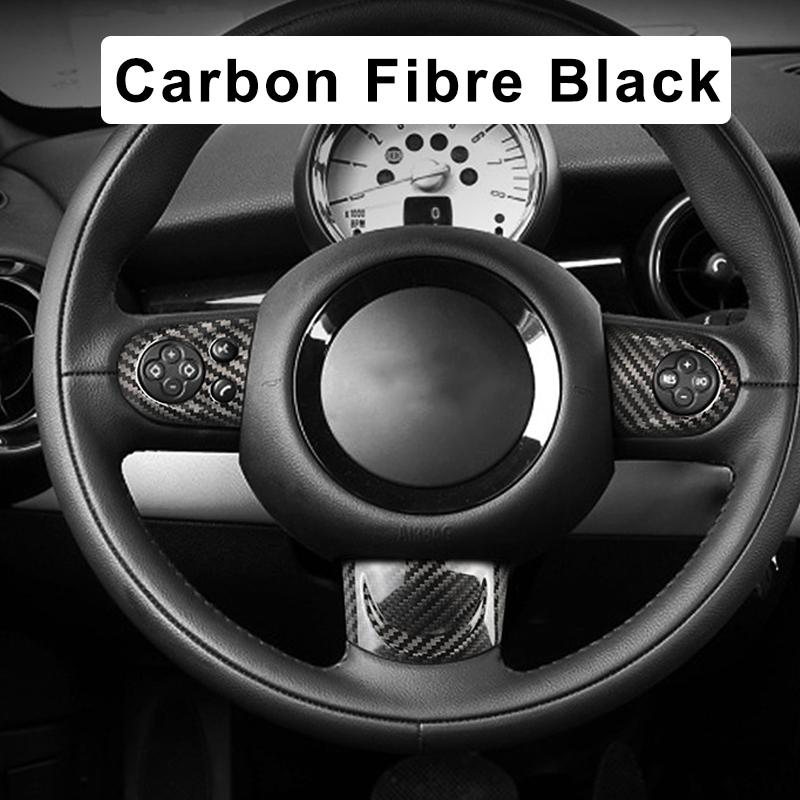 Car Interior Modification Steering Wheel Carbon Fibre Sticker For MINI ONE Cooper S JCW R55 R56 R60 R61 R57 R58 R59  Accessories ulqch44