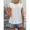 Women Lace Splicing V Neck Short Sleeve Solid Casual Basic T Shirt Top