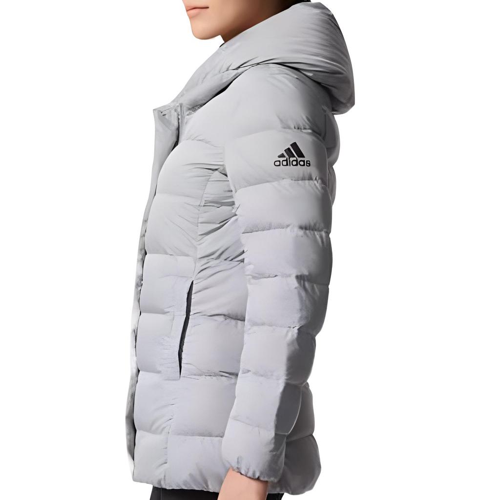 Adidas Warm Comfortable Soft Lightweight Duck Down Mid-Length Down Jacket Women Outerwear Gray BQ8785
