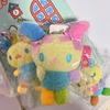 10cm Cute Colorful Rabbit Plush Keychain With Bow And Heart Soft Squishy Pendant For Bag Decoration