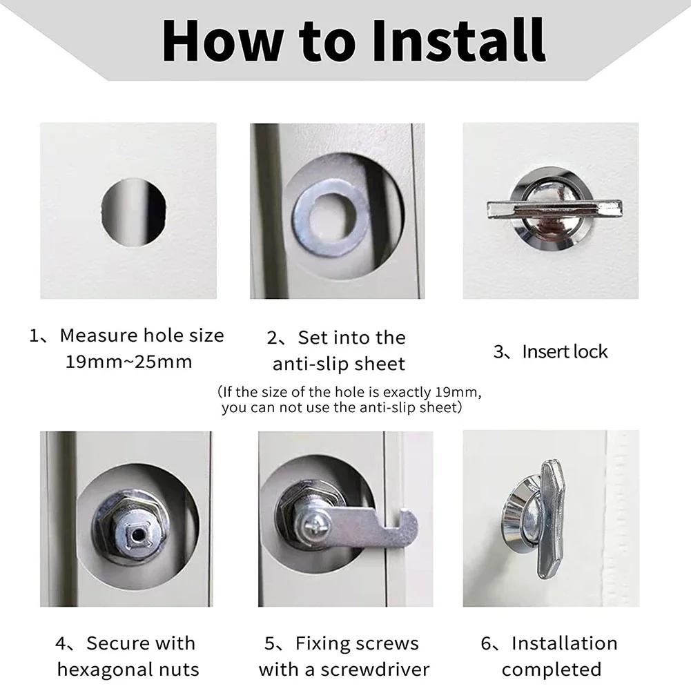 Drawer Cabinet Lock Thumb Turn Cam Lock Mail Box Locker Cupboard Keyless Tongue Lock Camper RV Compartment Furniture Hardware