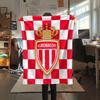 AS Monaco Printed Flannel Blanket, soft throw for bedroom sofa, washable,soccer fan merchandise, great gift.