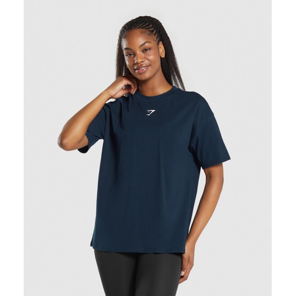 Gymshark FracTion Oversized T shirT Navy B3a6l Ub9p