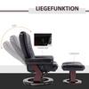 Recliner with Footstool, Reclining Chair, Swivel, Tiltable Backrest, Faux Leather Look, up to 130 kg, Black