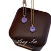 Millennium Rose Cut Violet Single Diamond Necklace Earrings Simple Premium Temperament Pull Collarbone Chain
