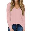 Women's Casual Long Sleeved V Neck Printed T-shirt Top Pullover