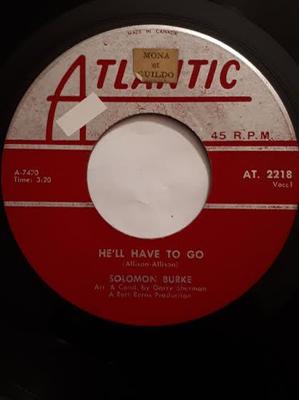 7-дюймовая пластинка SOLOMON BURKE - He'll Have To Go / Rockin' Soul AT2218 Atlantic 1964 Канада Soul/Funk Б/у