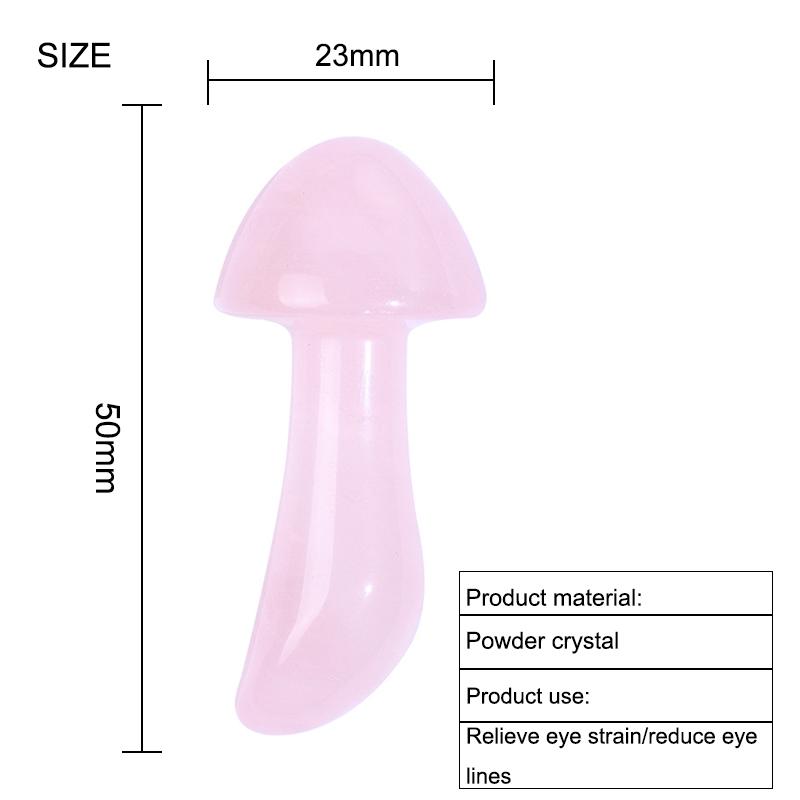 Natural Rose Quartz Mushroom Eye Massager Face Gouache Scraper Natural Stones Facial Lifting Massage Relieve Reduce Eye Fatigue