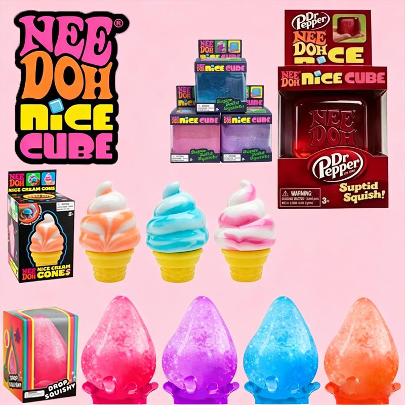 Dr Pepper x Schylling Nice Cube Сквиши-игрушка - Мягкий сенсорный кубик-антистресс для снятия стресса и тревоги