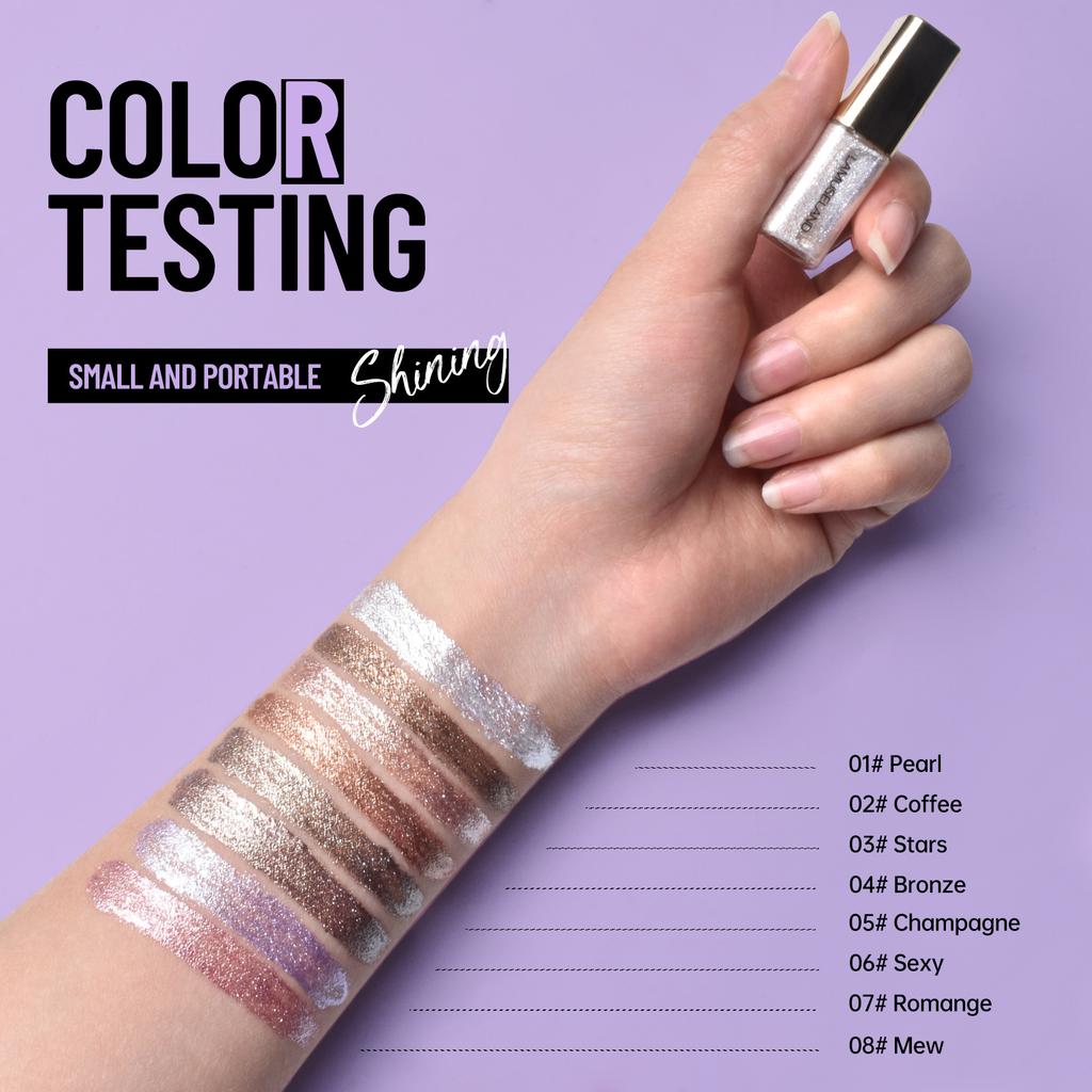 Pearlescent Liquid Eye Shadow Stick Metallic Bronze Brown Champagne Cream Glitter Diamond Highlight Eye Contour Makeup Shimmer