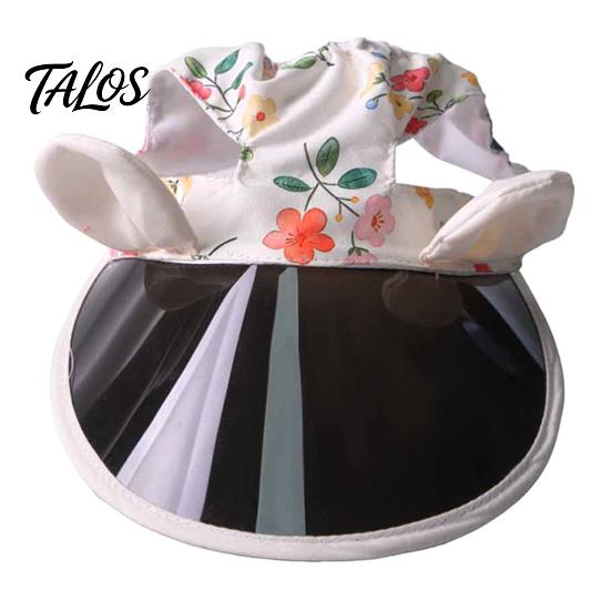 Летняя кепка-солнцезащитная шляпа для питомцев Talos, Цветочная кепка с ушками для кошек, Регулируемый широкий козырек, Милые ушки кролика для кошек и собак, Защита на открытом воздухе
