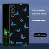 Beauty Blue Butterfly For Samsung Galaxy S25 S24 S23 Ultra S22 S21 Plus S20 Black Soft Silicone Protective Case