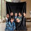 Idol BTSPrinted Flannel Blanket Cozy Skin-Friendly Warm Throw for Couch Bed Indoor Daily Use
