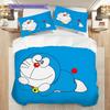 Doraemon Set Cute Cartoon Theme Threepiece Set 1 Duvet Cover 2 Pillowcase Without Core Christmas Birthday Gift Soft And Comfortable