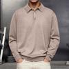 Мужская весенне-осенняя рубашка на пуговицах с отложным воротником, свободная, однотонная, с длинными рукавами, пуловер, повседневная, формальная, уличная одежда, топ для повседневной носки