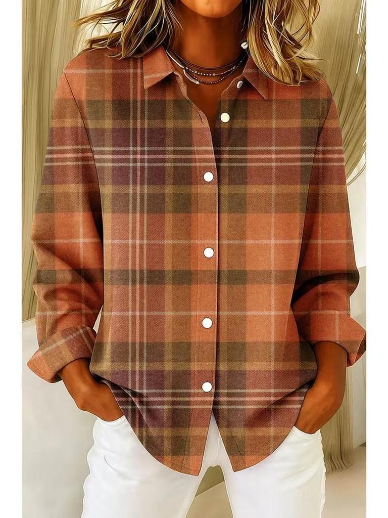 Women's 3D Digital Print Shirt - European & American Trend, Spring/Autumn 2025