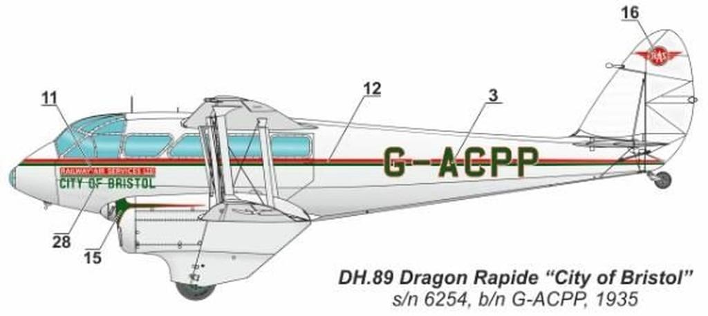 Armory Scale De Havilland Dragon Rapide Interwar Civil Aviation Part 1 Plastic Model Kit AMR48005 1/48 DH.89