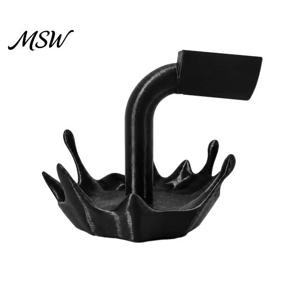 Eco Friendly Plastic Ornament 3D Printed Crown Wine Bottle Holder, Creative Spilled Splash Water Base Tabletop Centerpiece Rack, Minimalist