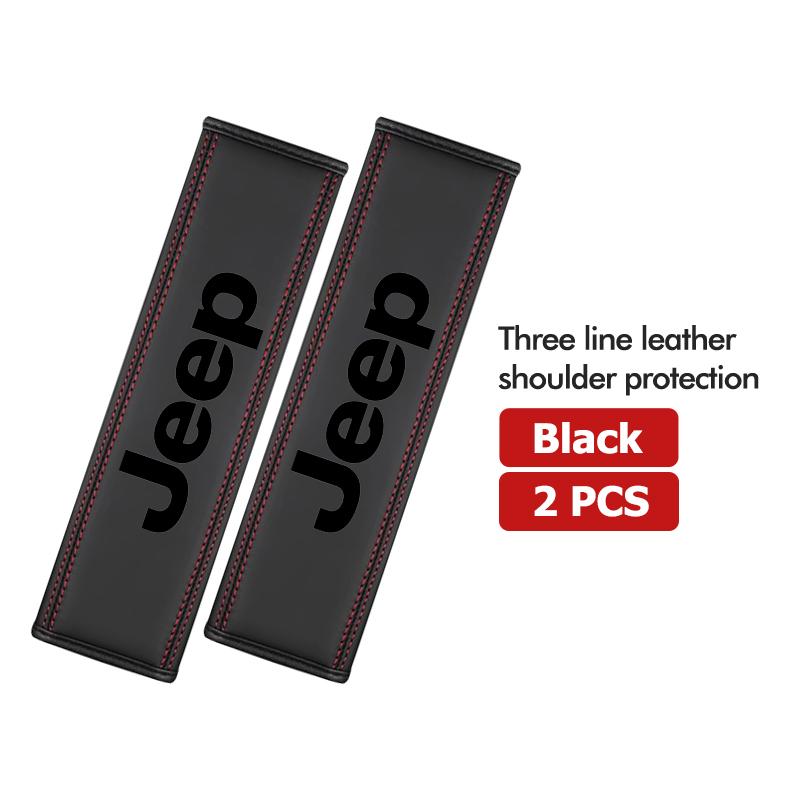 Car Logo Safety Belt Shoulder Cover Adjustable Protection Pad Auto Accessories For Jeep Grand Cherokee Patriot Renegade Compass